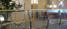 Bent glass handrail